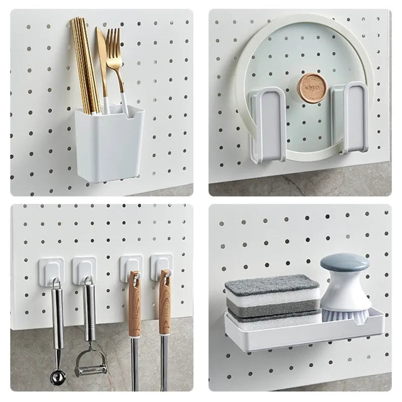 Viskana Kitchen Organizer Wall-Mounted Hole Board Storage Rack