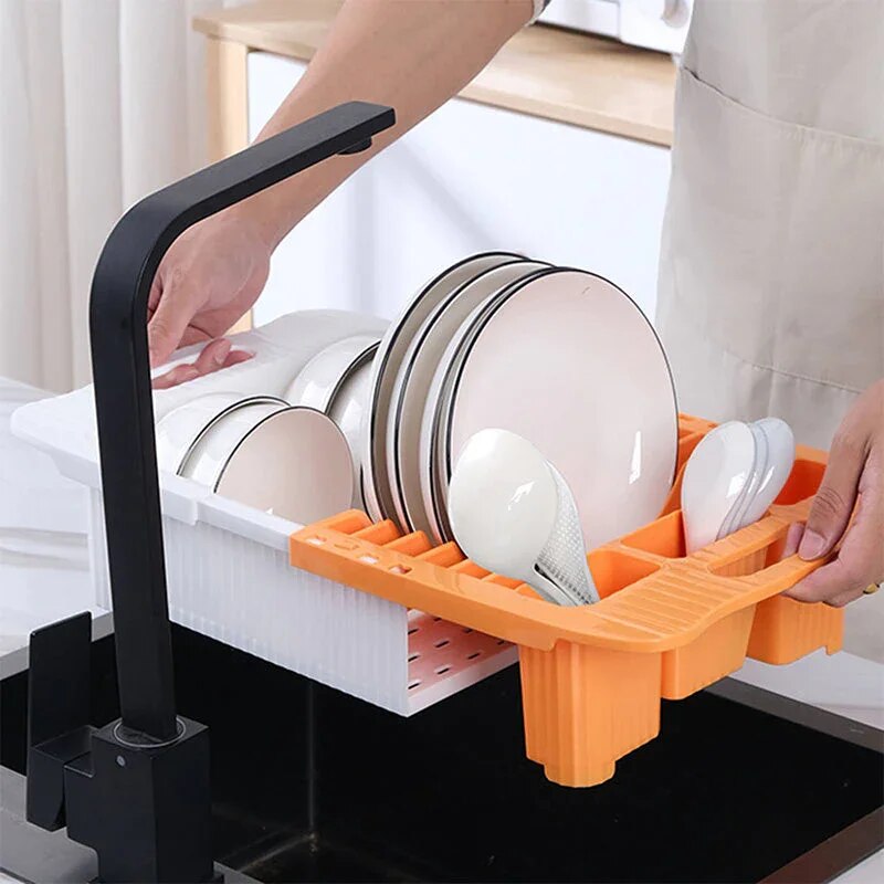Viskana Efficient Kitchen Retractable Dish Drain Rack