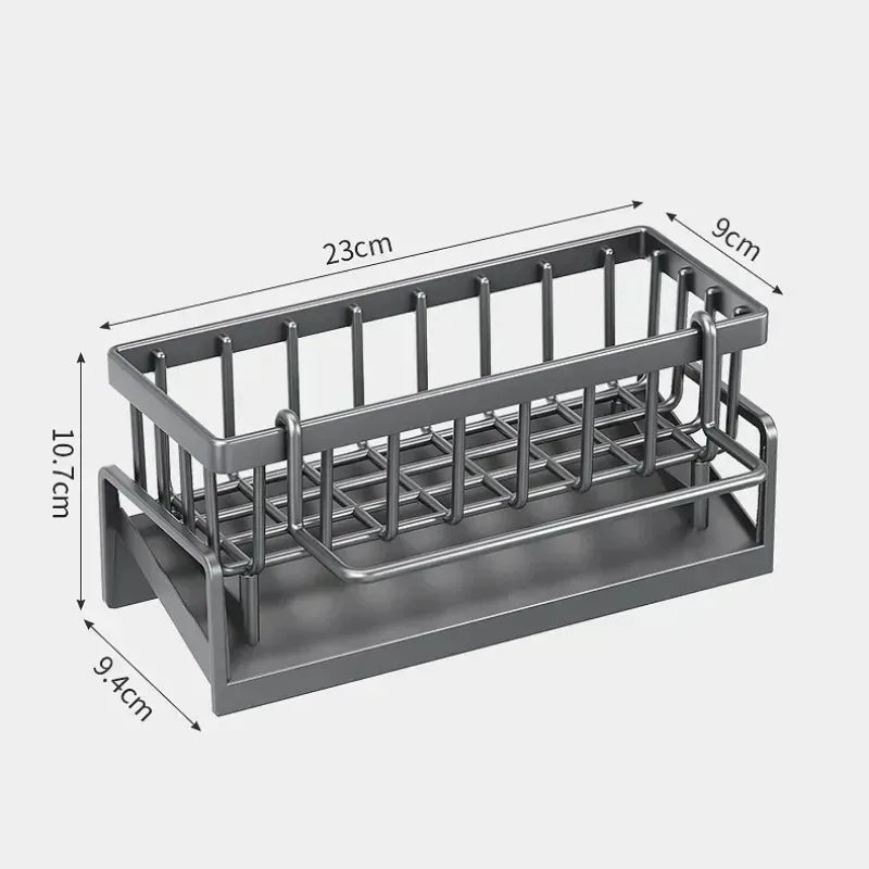 Viskana Kitchen Soft Sponge Holder Kitchen | Multifunctional Draining Rack | For Sink, Cloths & Dish Soap | Organizer Shelf