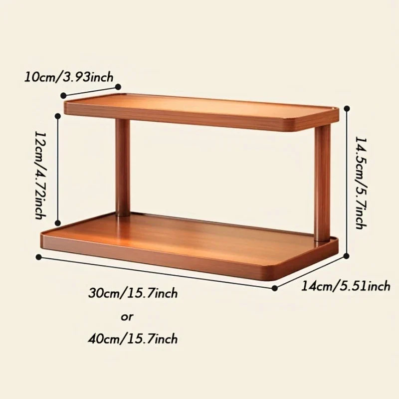 BambuCasa 2-tier wooden shelf Viskana