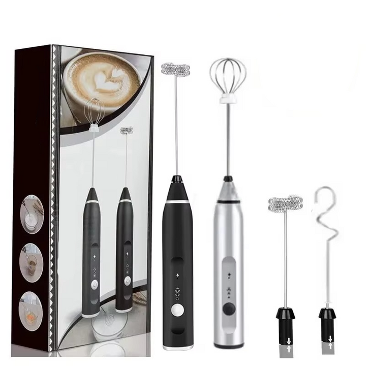 Viskana Portable USB Electric Milk Frother Handheld Coffee Whisk and Mini Food Blender