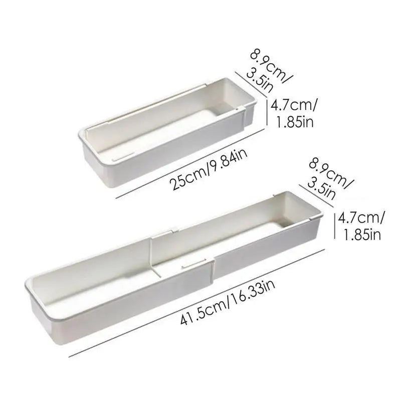 Viskana FlexiSort Cutlery Tray | Expandable Cutlery Organizer | Flexible & Space-Saving | White