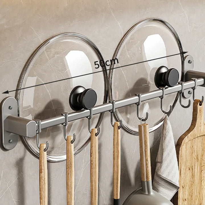 CookEase Kitchen Wall Shelf – Multifunctional Organizer for Lids, Spatulas & Kitchen Utensils Viskana