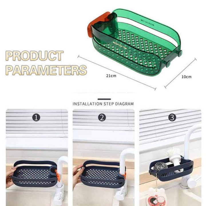 Viskana 2in1 Sponge Holder Sink Organizer Rack
