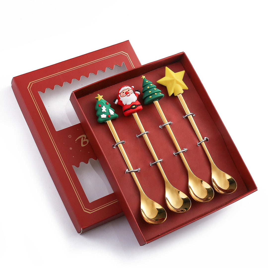 Viskana 4Pcs Christmas Best Wishes Tableware Set