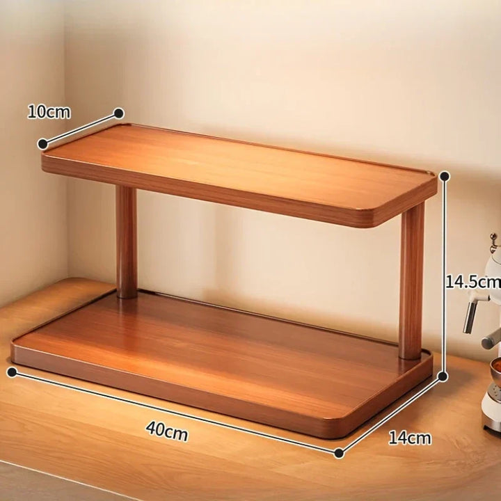 BambuCasa 2-tier wooden shelf Viskana