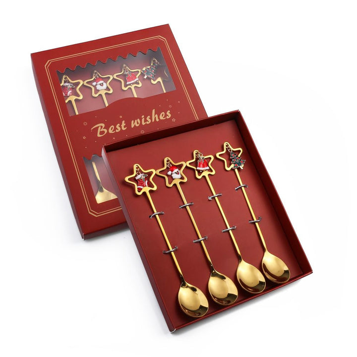 Viskana 4Pcs Christmas Best Wishes Tableware Set