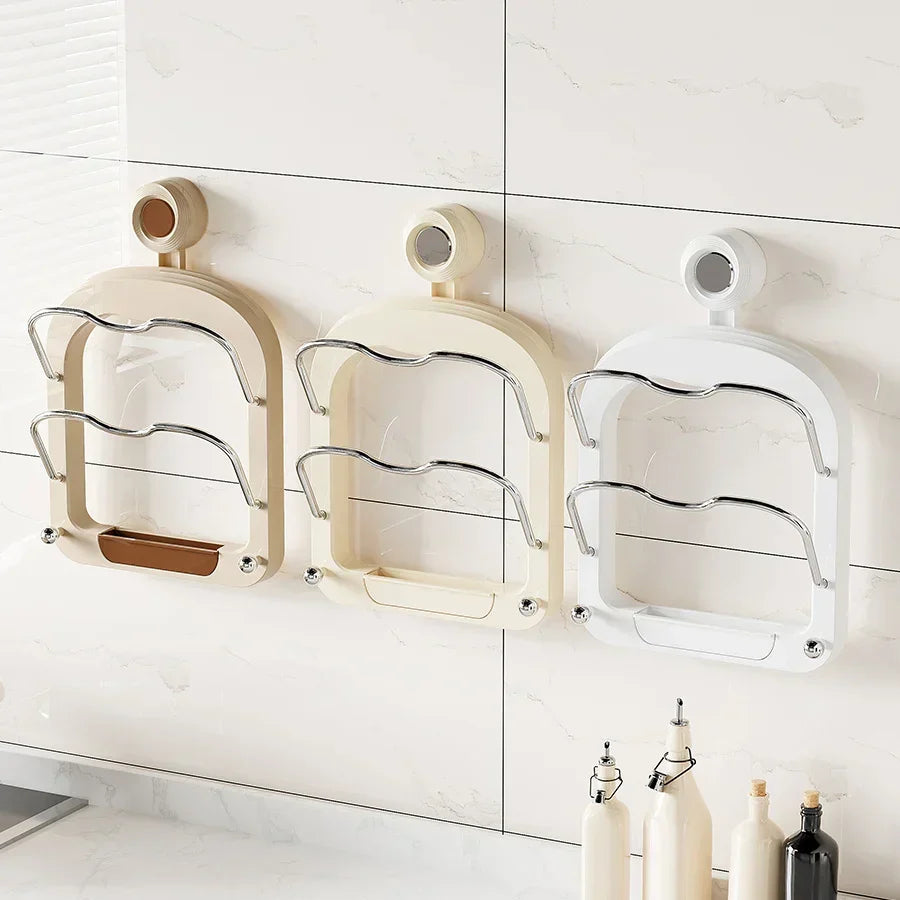 Viskana Suction Wall-Mounted Pot Lid Organizer Storage Rack