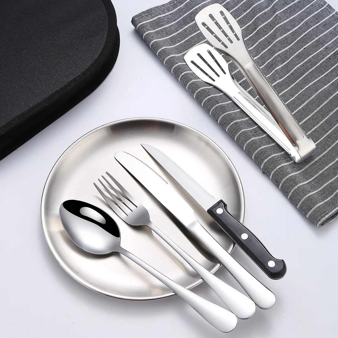 Viskana Camping Cutlery Set Silviora Gear | 10/20-piece | Stainless Steel | For Outdoor, Picnic & Travel