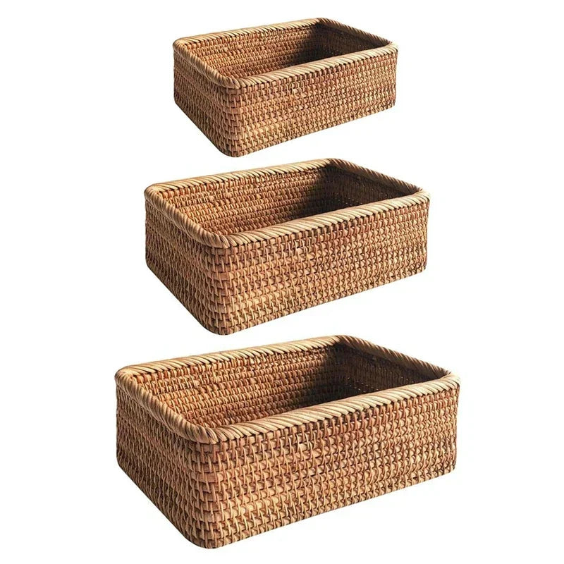 Viskana Handwoven Rattan Willow Basket for Storage