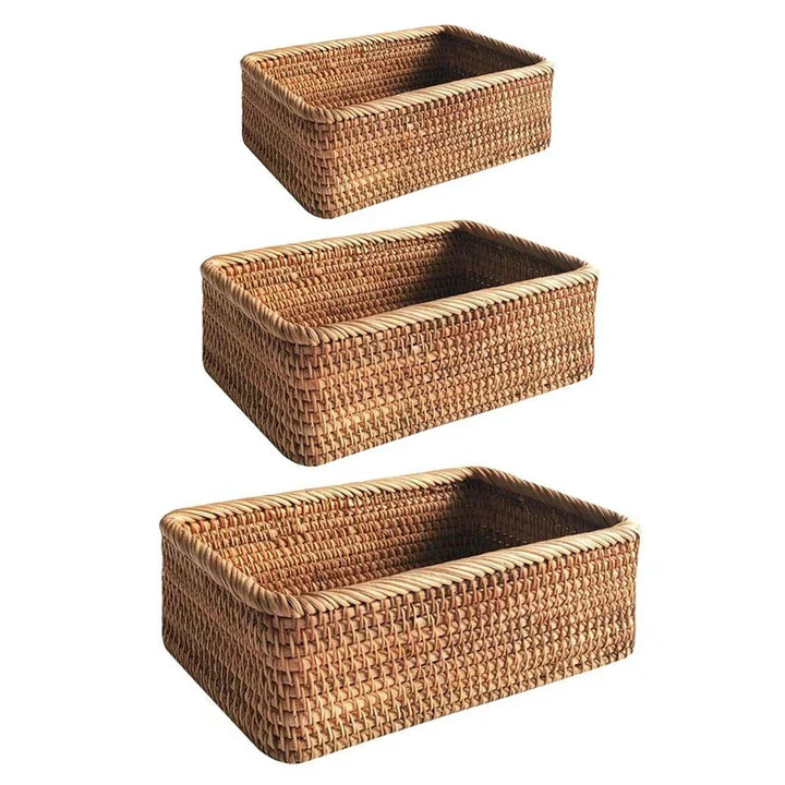 Viskana Handwoven Rattan Willow Basket for Storage