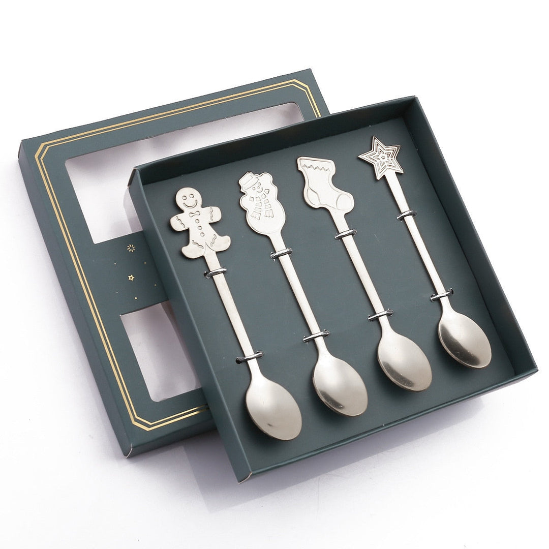 Viskana 4Pcs Christmas Best Wishes Tableware Set