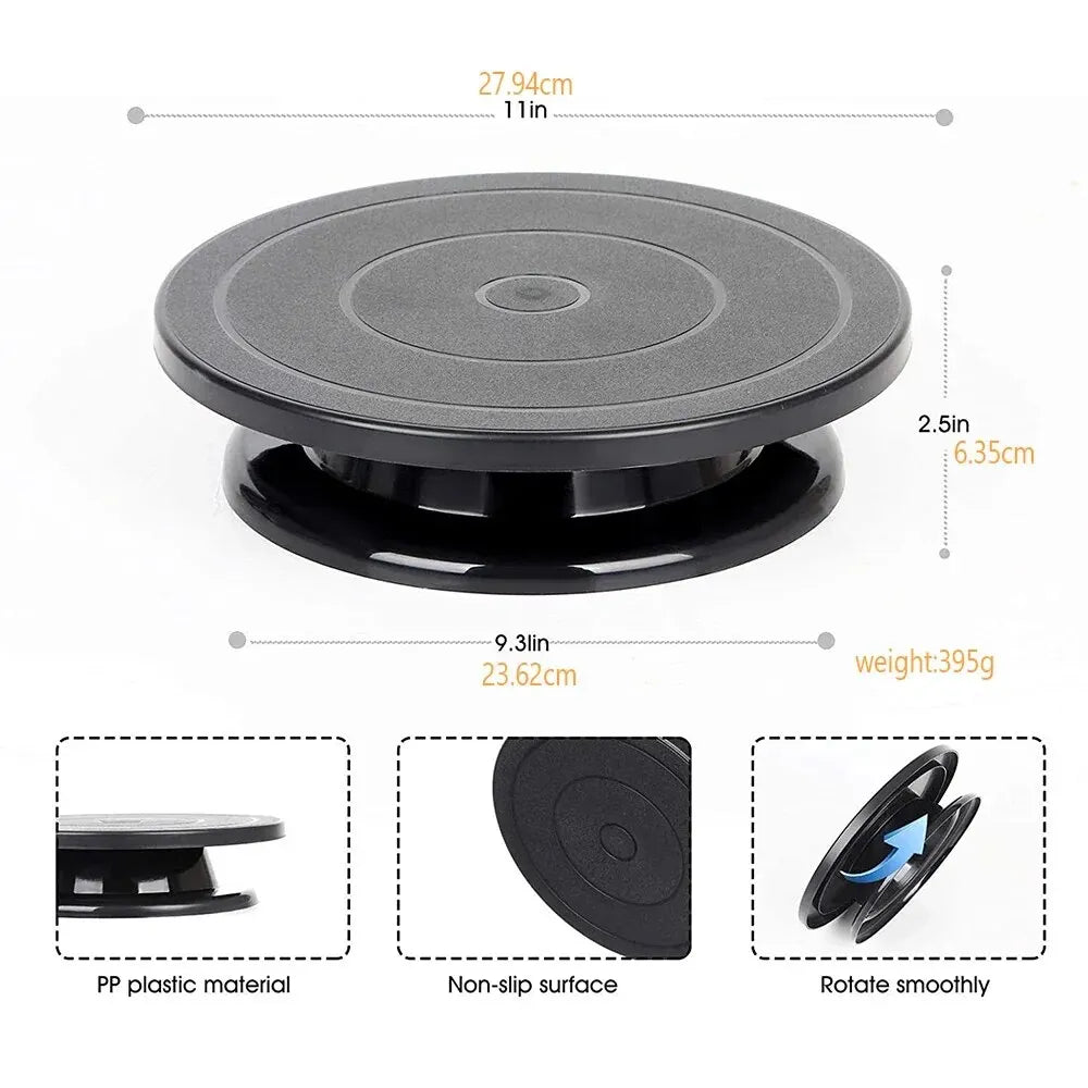 Viskana CakeMagic Turntable | 360° rotatable | Food safe | 28×28×6.4 cm