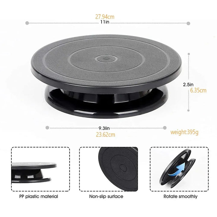 Viskana CakeMagic Turntable | 360° rotatable | Food safe | 28×28×6.4 cm