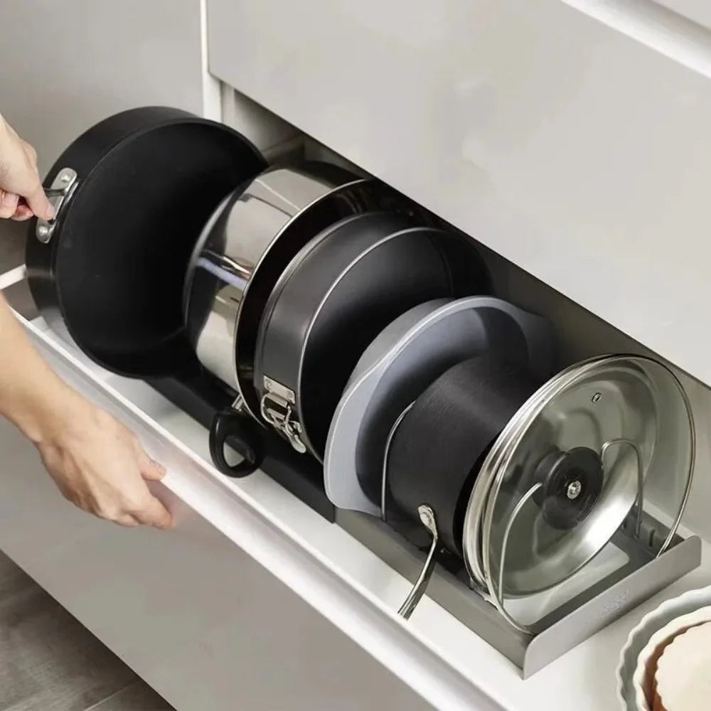 Retractable pot lid holder & pan organizer Viskana