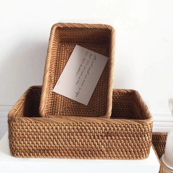 Viskana Handwoven Rattan Willow Basket for Storage