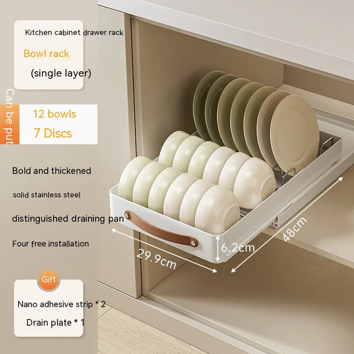 Viskana Stainless Store Kitchen Cabinet Pull-Out Sliding Organizer