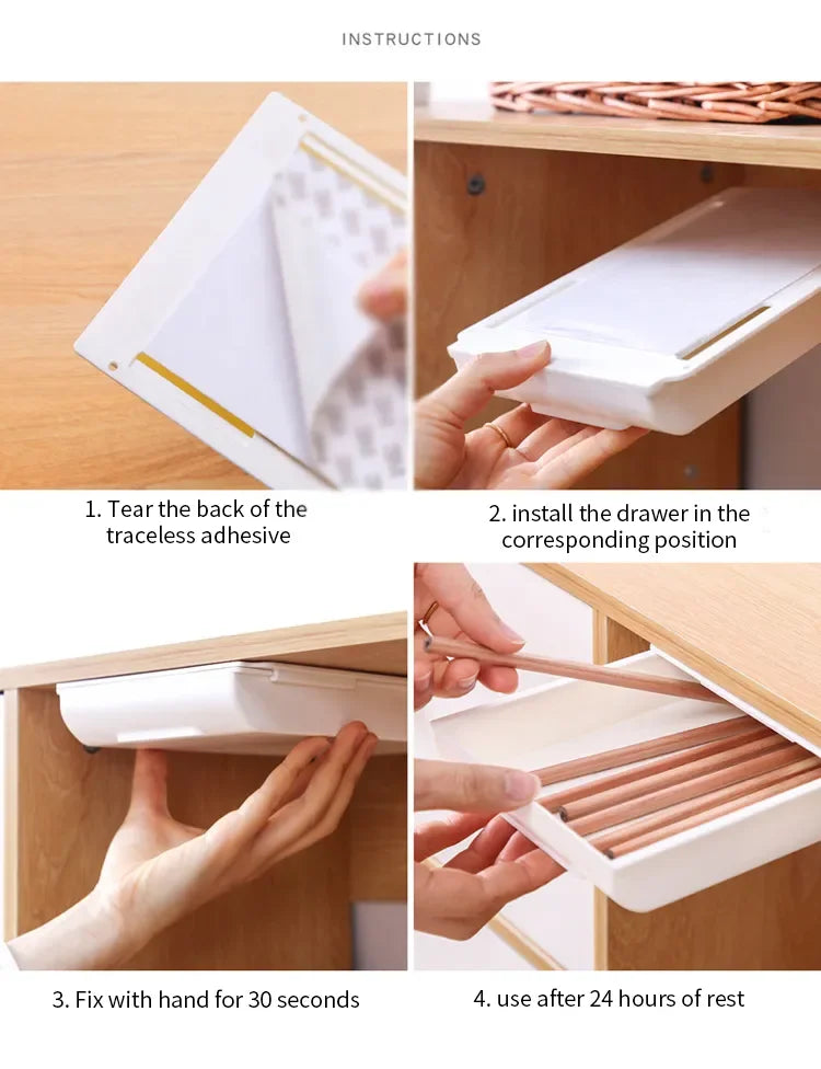 Viskana Self-Adhesive Desk Hidden Storage Box