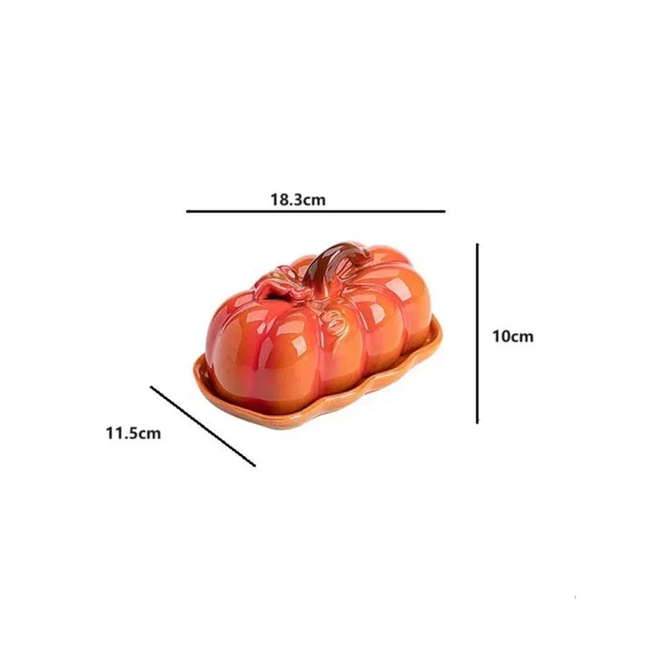 Viskana Pumpkin-Shaped Ceramic Plate | Rustic Fall Tableware | Durable & Dishwasher Safe | PumpkinWare