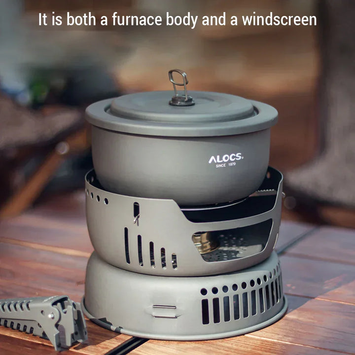 Viskana Portable Outdoor Cookware Set – Lightweight Camping Cooking Gear with Windshield