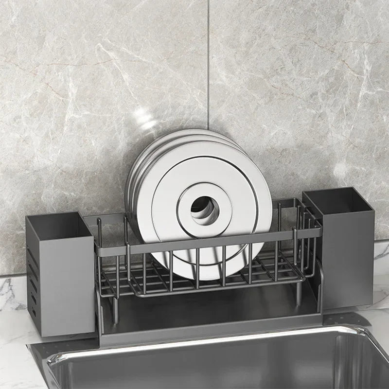 Viskana Ordinaqua Sink Organizer Shelf | Self-draining | Holder for Sponge, Soap & Cloth | Expandable & Hygienic | ABS Plastic