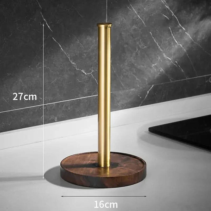 Viskana Walnut Wood Paper Towel Holder Stand