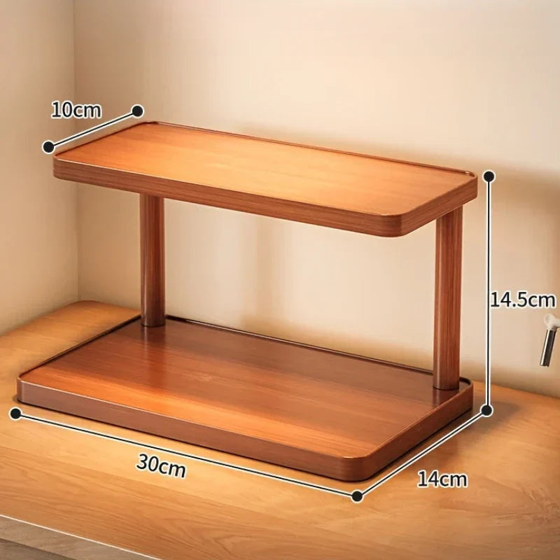 BambuCasa 2-tier wooden shelf Viskana