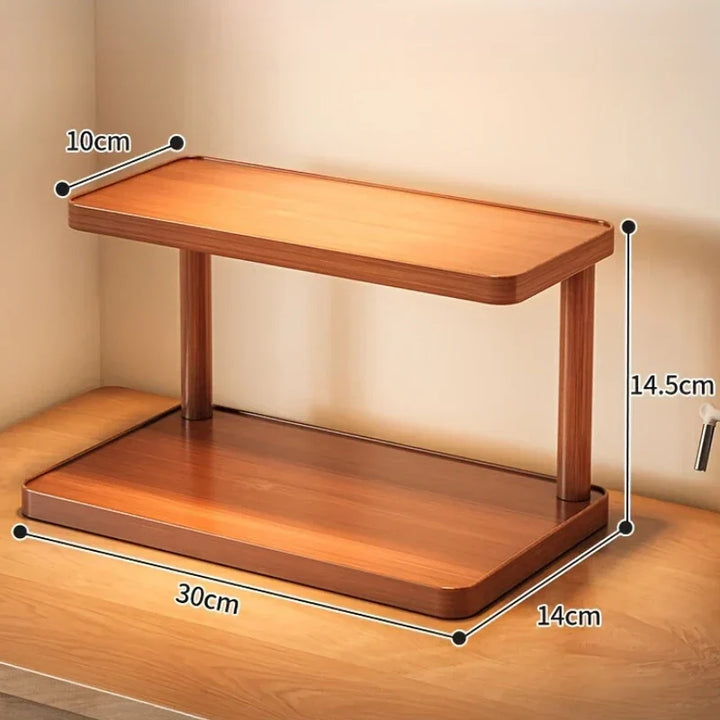 BambuCasa 2-tier wooden shelf Viskana