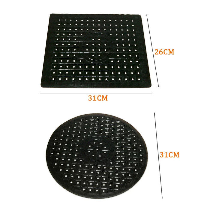Viskana Rubberin Non-slip Sink Mat Made of Rubber | Heat-resistant Draining Mat & Base | Soft Silicone Mat for Kitchen & Bathroom | Rectangular or Round