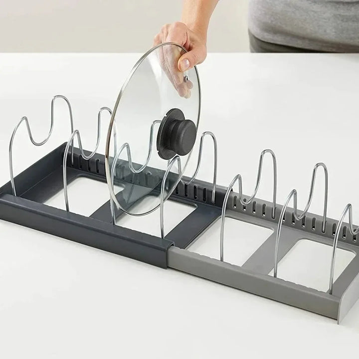 Retractable pot lid holder & pan organizer Viskana