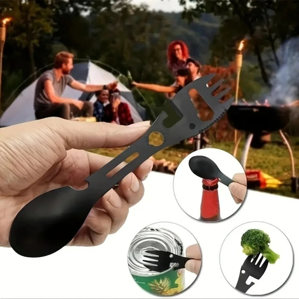 Viskana TrailSpork Pro | 6-in-1 stainless steel camping spork | fork, spoon, digging tool & self-defense | ultra-light & compact | for outdoor & survival