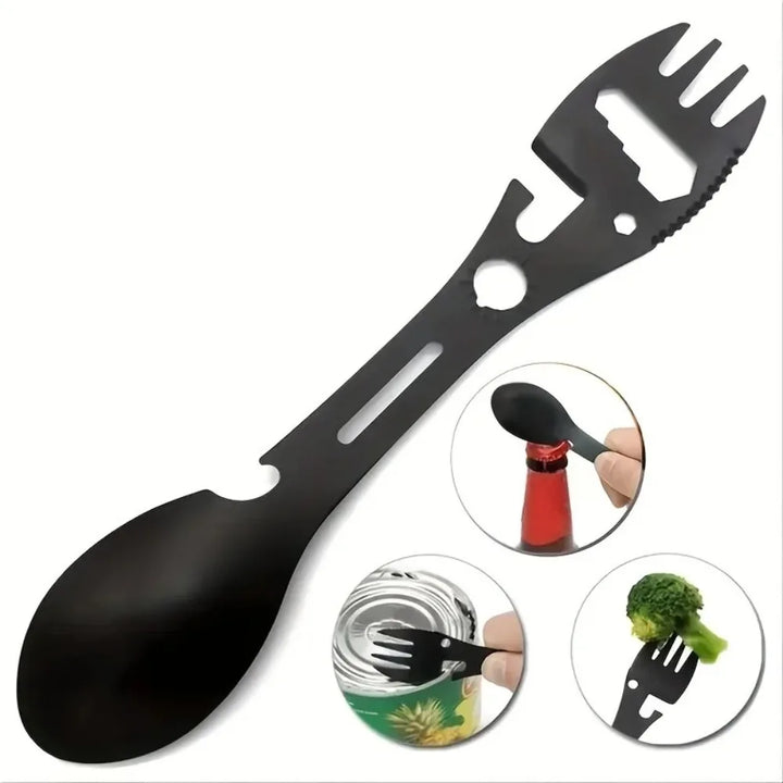 Viskana TrailSpork Pro | 6-in-1 stainless steel camping spork | fork, spoon, digging tool & self-defense | ultra-light & compact | for outdoor & survival