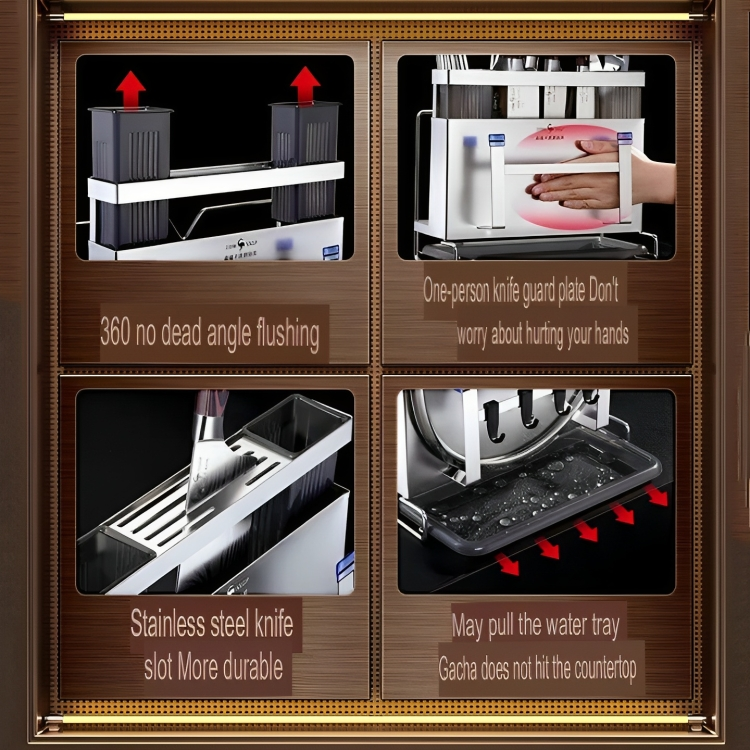 Viskana Stainless Steel Wall Mounted Knife Organizer Rack