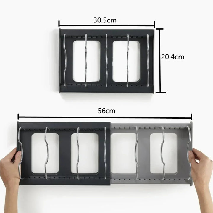 Retractable pot lid holder & pan organizer Viskana
