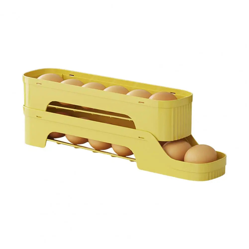 Viskana Egg Box RolloMaxx | 4-Tier Egg Organizer | Space-Saving & Self-Rolling | Transparent Design
