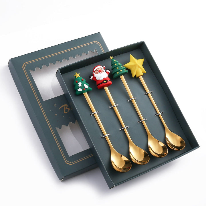 Viskana 4Pcs Christmas Best Wishes Tableware Set