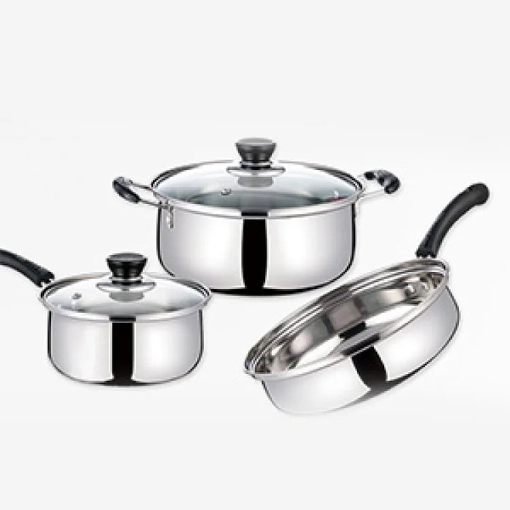 Viskana 3 piece cookware set made of stainless steel