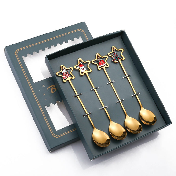 Viskana 4Pcs Christmas Best Wishes Tableware Set