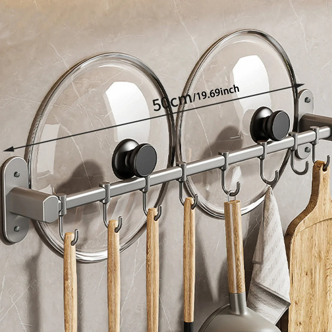 CookEase Kitchen Wall Shelf – Multifunctional Organizer for Lids, Spatulas & Kitchen Utensils Viskana