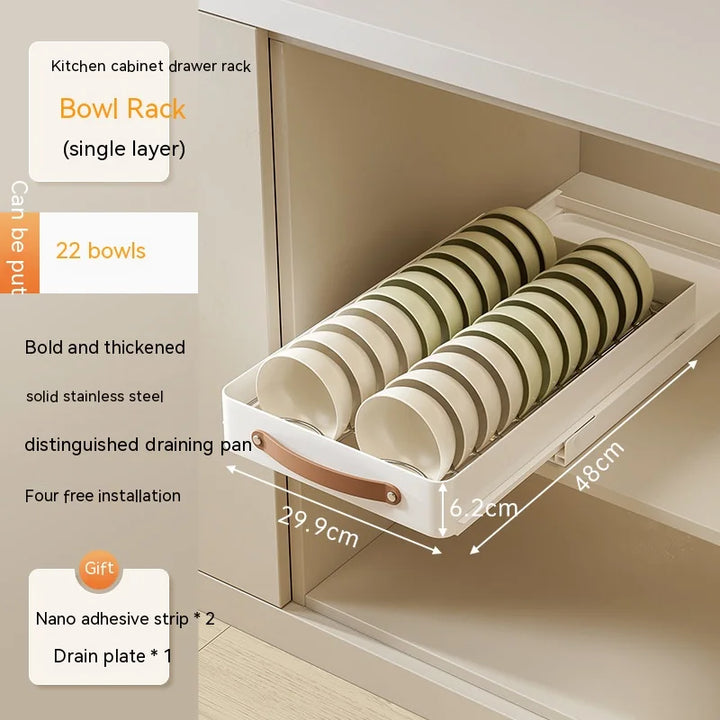 Viskana Stainless Store Kitchen Cabinet Pull-Out Sliding Organizer