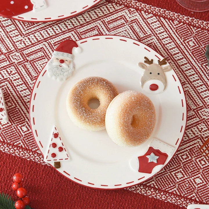 Santa Claus Ceramic Round Dinner Plate