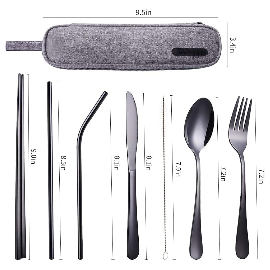 Viskana Cutlery Set GoCutlery | 4-piece for on the go | Stainless Steel & BPA-free | With Transport Case