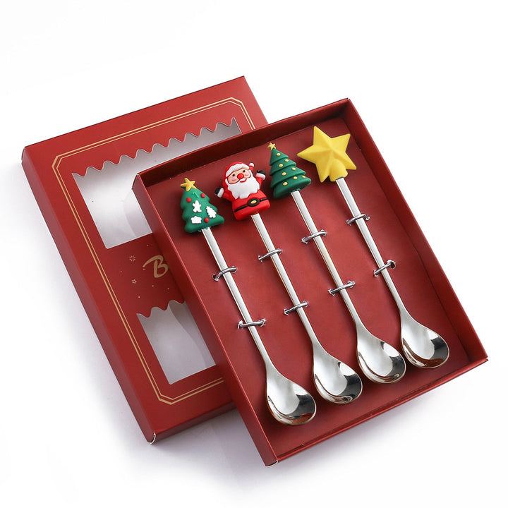Viskana 4Pcs Christmas Best Wishes Tableware Set