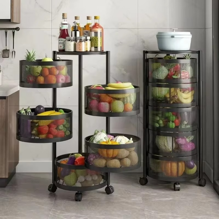 Viskana 360° Rotating Multi-Layer Kitchen Round Storage Rack