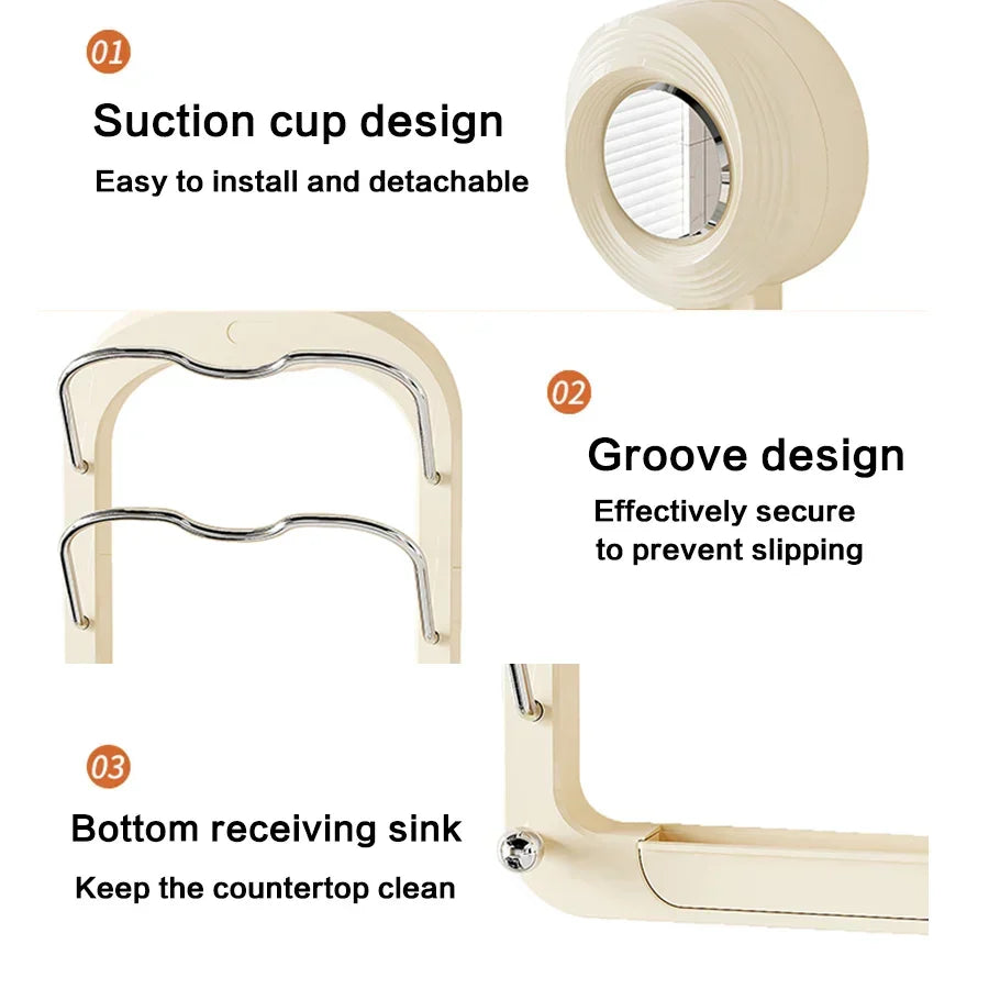 Viskana Suction Wall-Mounted Pot Lid Organizer Storage Rack