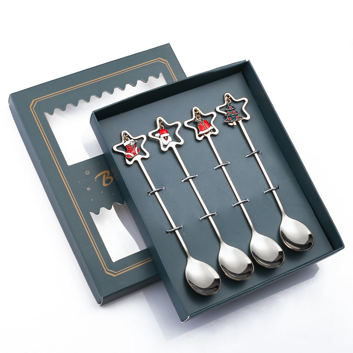 Viskana 4Pcs Christmas Best Wishes Tableware Set