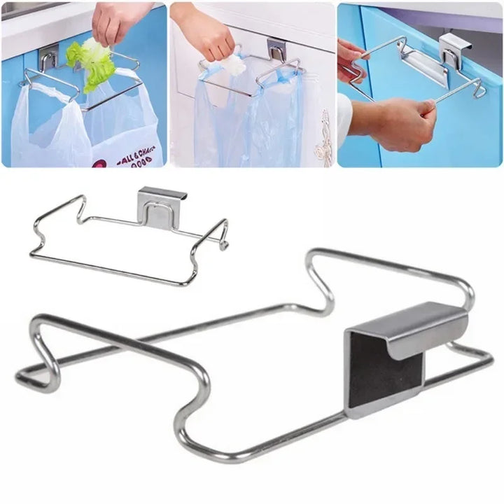 Viskana ClipBin Waste Holder | Stainless Steel Clip for Garbage Bags | No Drilling | For Kitchen & Bathroom