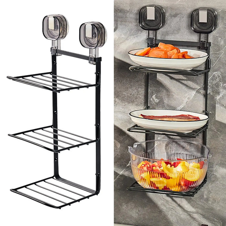 Viskana Food Preparation Wall-Mounted 3-Layer Organizer Rack