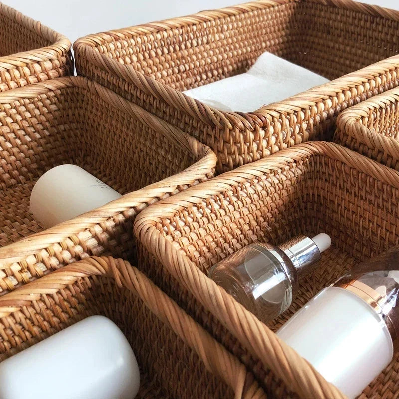 Viskana Handwoven Rattan Willow Basket for Storage