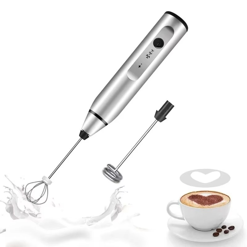 Viskana Portable USB Electric Milk Frother Handheld Coffee Whisk and Mini Food Blender